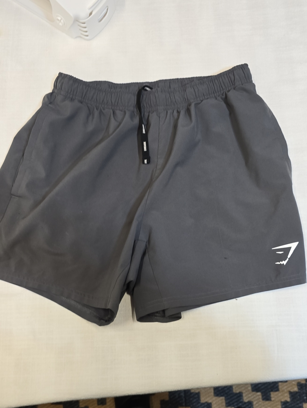 Gymshark Men's Charcoal Gray Athletic Shorts with Logo